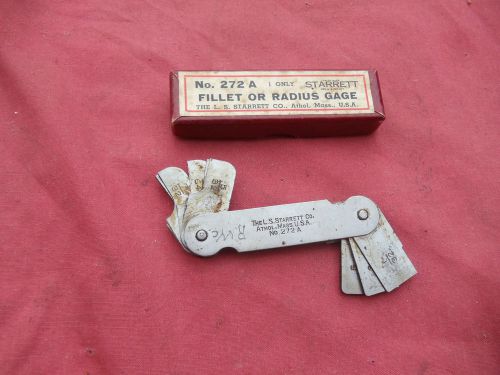 L. S.  Starrett fillet or radius gage No. 272A machinist inspection tool gauge