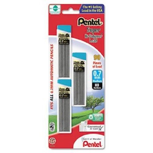 Pentel .7mm HB Super Hi Polymer Refill 180 Lead Pieces 6 Tubes  C27BPHB3-K6