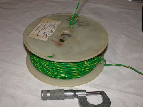 Teflon hook up wire 544 ft spool  Green/Yellow Stripe silver plated 20 awg