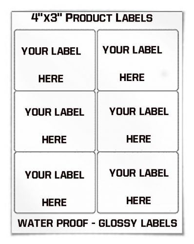100 QTY - PRE PRINTED 4&#034; X 3&#034; PRODUCT LABELS