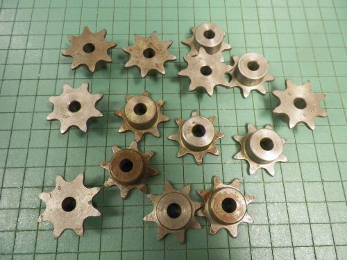 Chain sprockets #65 chain,8 tooth,8mm bore qty:14 sprockets for sale