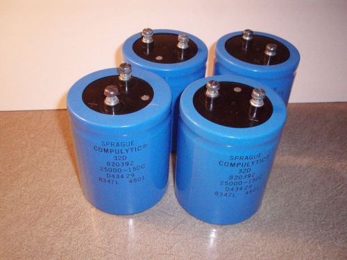 Sprague Compulytic Capacitors 25,000 uF 15 VDC (Lot of 4 pieces)
