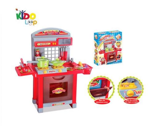 Kids Childrens Electronic Kitchen Cooking Cooker Role Play Set Toy Light &amp; Sound