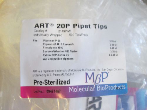 MBP ART 2-20ul Pipette Pipet Aid Tips (500pcs) 2149PIW Rainin Pipetman Eppendorf