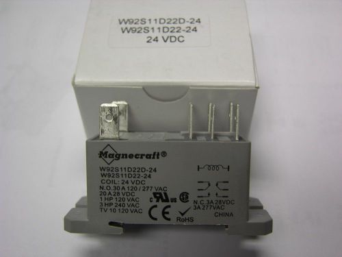 3 magnecraft w92s11d22d-24 dpdt 24v coil 30a contacts flange &amp; 92 din relay for sale