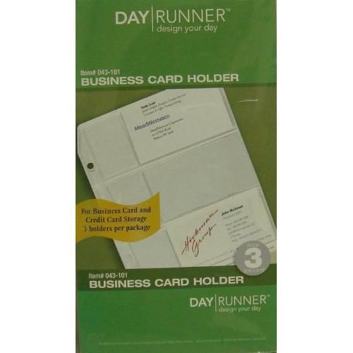 Day Runner Side-Loading Credit Card Holder, Clear, 3.75 x 6.75 Inches New