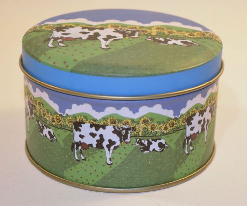 Round Cow Metal Tin Box