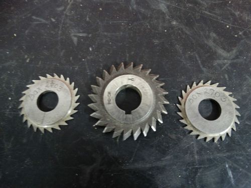 3 MACHINIST SIDE MILL CUTTING BLADES SAW END SLOT SIDE CUTTERS LATHE