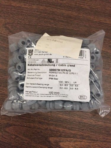 Lot of 100 new pg7 cable glands  gray for sale