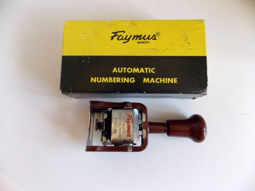 Faymus Brand Automatic Numbering Machine Model 8A with Box - Made in Japan