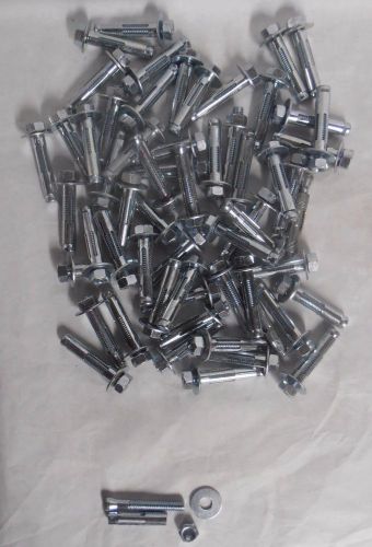 Lot of 60 Concrete Sleeve Stud Anchor Bolts 3/8&#034; By 2 1/8&#034; With Nuts and Washers