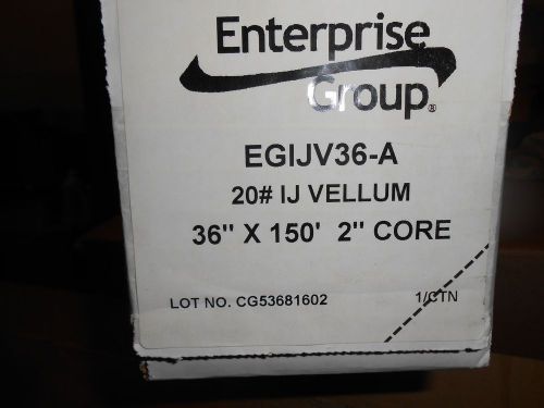 EGIJV36A 20 LB INK JET PLOTTER VELLUM 36&#034; x 150&#039; 2 INCH CORE NOS