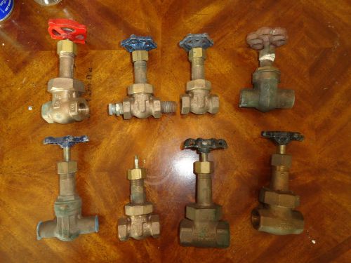 Lot of 8 Brass valves various sizes steampunk