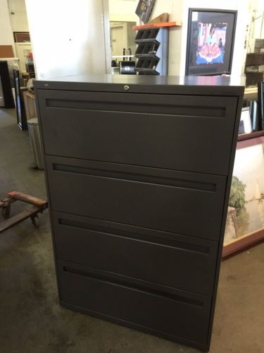4 DRAWER LATERAL SIZE FILE CABINET by HON OFFICE FURN MODEL 784L w/LOCK&amp;KEY 36&#034;W