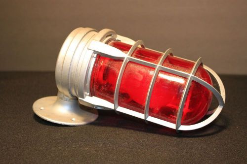 9 Inch Industrial Red Glass Dome LIGHT Wall Fixture Silver Aluminum
