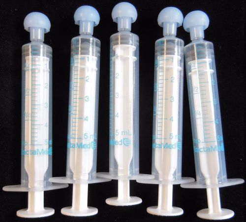 5 Pcs Lot New 5ml ExactaMed Oral Medicine Syringe with Caps