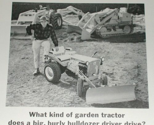 1967 allis-chalmers advertisement, lawn tractor with large bulldozers for sale