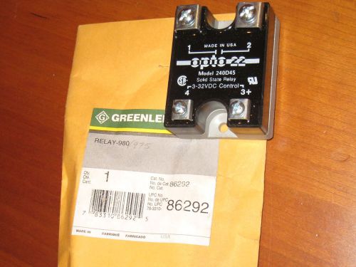 Greenlee Hydraulic Power Pump 975 980 solid state relay #86292