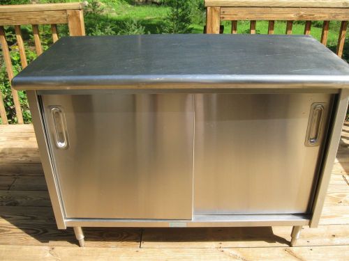 STAINLESS STEEL CABINET WITH TWO SLIDING DOORS