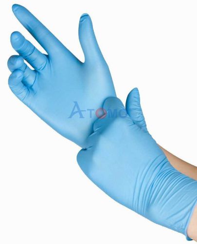 Atomo dental medical nitrile exam gloves non-latex powder free 9&#034; 1000/case xs for sale