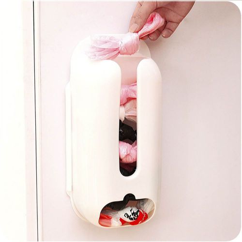 Wall Mount Plastic Carrier Bag Storage Container Holder Organizer Recycle Box ..