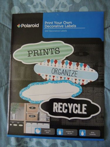 Polaroid - 240 LABELS Inkjet Decorative &#034;OFFICE&#034; Style Adhesive Print-Your-Own