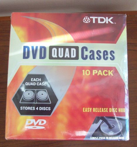 Brand New TDK DVD Quad Cases 10 Pack Stores 4 DVDs ~ Discontinued