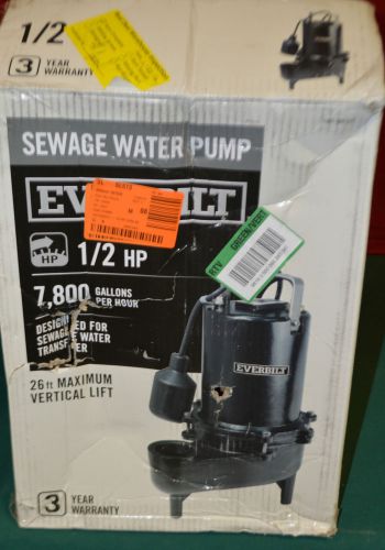 Everbilt 1/2 hp heavy duty cast iron sewage pump model ese50w-hd for sale