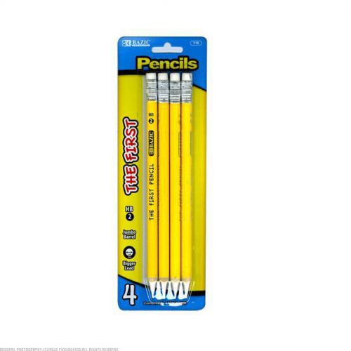 BAZIC #2 The First Jumbo Premium Yellow Pencil 24 Packs of 4 716-24
