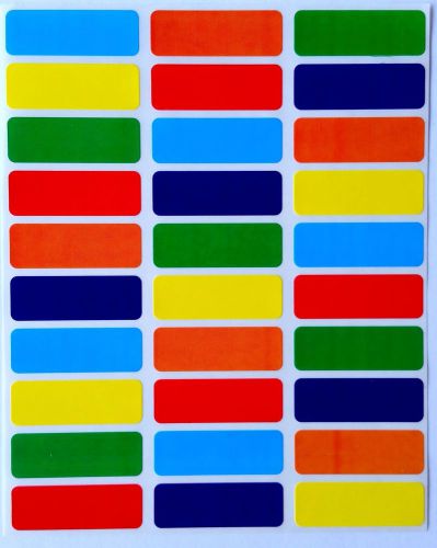 Rectangle Color Coding Red Yellow Orange Blue Purple Green Stickers 360 PCK