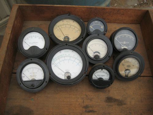 Lot of vintage gauges, volts, ohms, amps gauges for sale