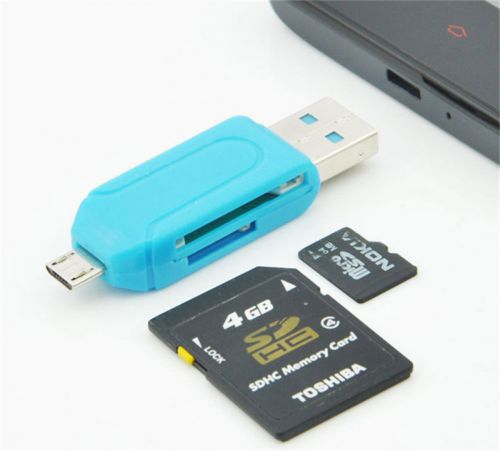 universal USB OTG TF SD Flash Memory Micro Card Reader For Android Smart Phones
