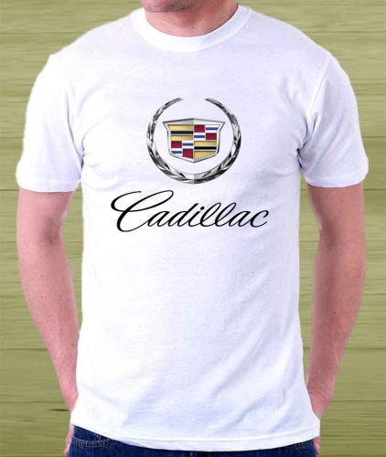 New !! Cadillac Racing Design Logo Men&#039;s White T Shirt Size S to 3XL