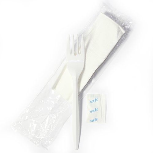 Baily 3kitmw medium weight  cutlery kit with fork, napkin, and salt (case of for sale