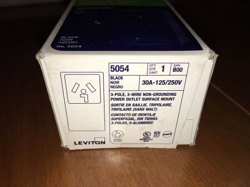 Leviton 5054 - Black 30A 125/250V Outlet Receptacle - 30Amp Surface Mount