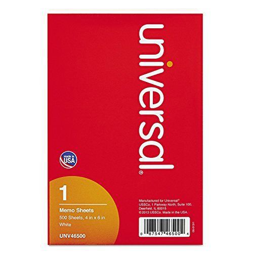 Universal Loose Memo Sheets, 4 x6, White, 500 Sheets/Pack 46500