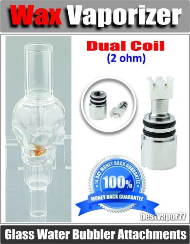 Glass water bubbler atomizer vaporizer dual coil for ago atmos rx snoop dogg g for sale