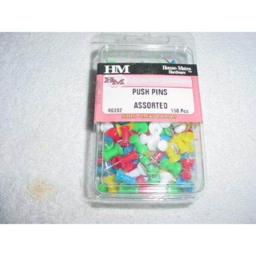 Box of 150 Push Pins Assorted Colors Crown Bolt Push Pins 46392 030699463923