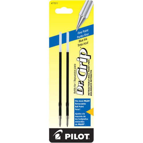 Pilot Dr. Grip Ballpoint Pen Refills, Fine Point, Blue,2 ct-1 Pack *USA SELLER*
