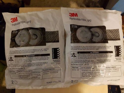 2 Pairs 3M 2128 Particulate Filters NEW / Free P&amp;P