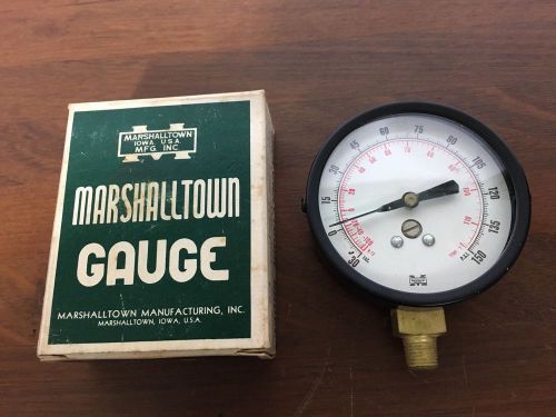 Vintage New Marshalltown Gauge #13801 R12/Freon-1/8&#034; Connection-Black Steel Case