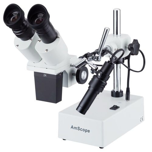 20X Widefield Stereo Microscope with Boom Arm Stand and Incident Light