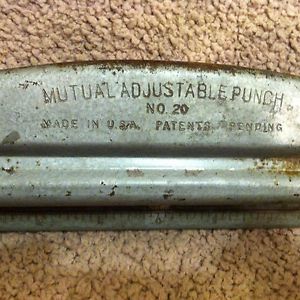 Vintage 3 Hole Paper Punch - &#034;MUTUAL&#039; brand Model # 20