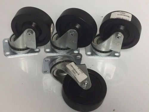 4 Piece Albion Caster Wheels 4&#034; x 1.25&#034; Wheel 360 Swivel No Brake, NEW UNUSED