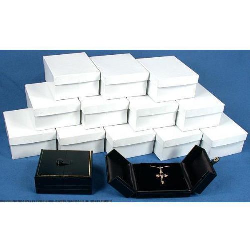 12 Black Pendant Gift Boxes w/Snap Lids 3 1/2&#034;
