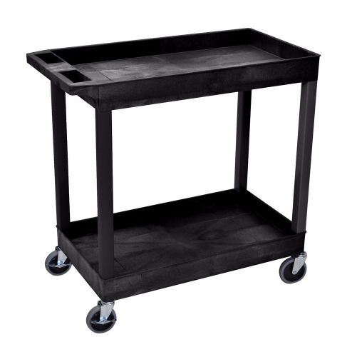 Luxor 18 in. x 32 in. 2-tub shelf utility cart with 5 in. semi-pneumatic wheels for sale