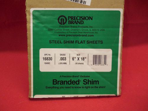 .003 gauge steel shim flat sheets 6&#034; x 18&#034; ten sheets