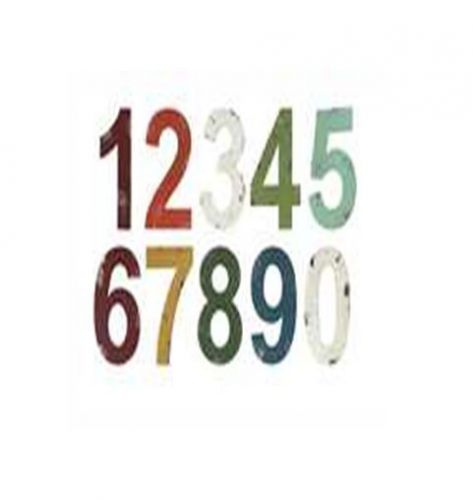 6-1/4&#034;H Metal Number, Distressed Finish, 10 Styles (Assortment Includes Numbers
