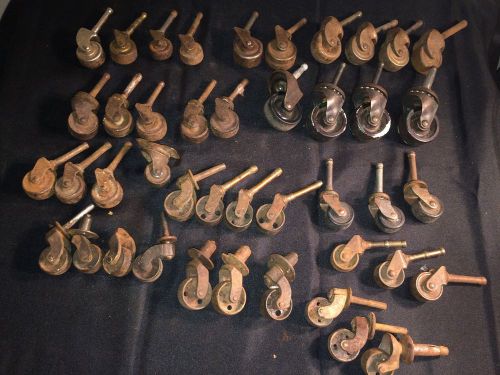 Cast IRON CASTERS Antique Lot (43)  industrial steampunk wheel rollers