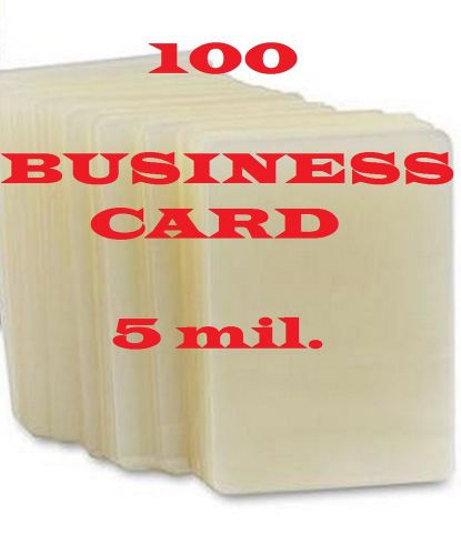 100 Business Card Laminating Pouches Sheets 2-1/4x3-3-3/4,   5 Mil